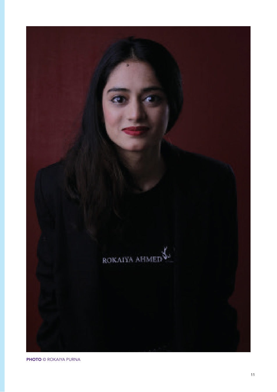 Portrait of Rokaiya Ahmed Purna from the Fair Culture journal.
